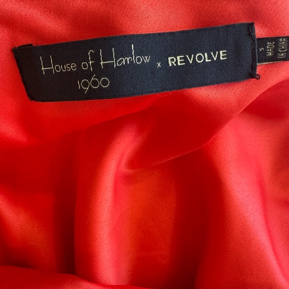 House Of Harlow x Revolve Georgeta Printed Mini Dress in Bright Coral - Picture 14 of 14